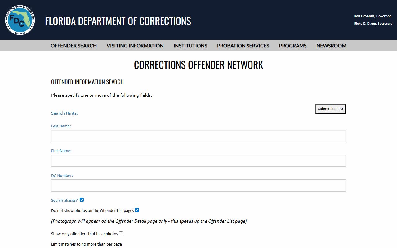Florida DOC offender search for Fort Pierce Community Release Center inmates